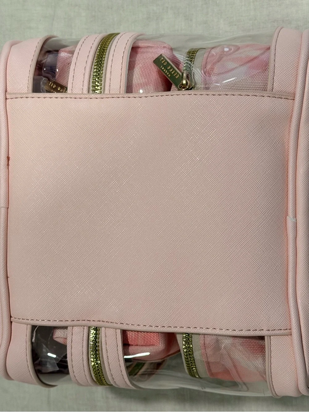 Ted Baker rose Pink Clear Travel Cosmetic Bag Set